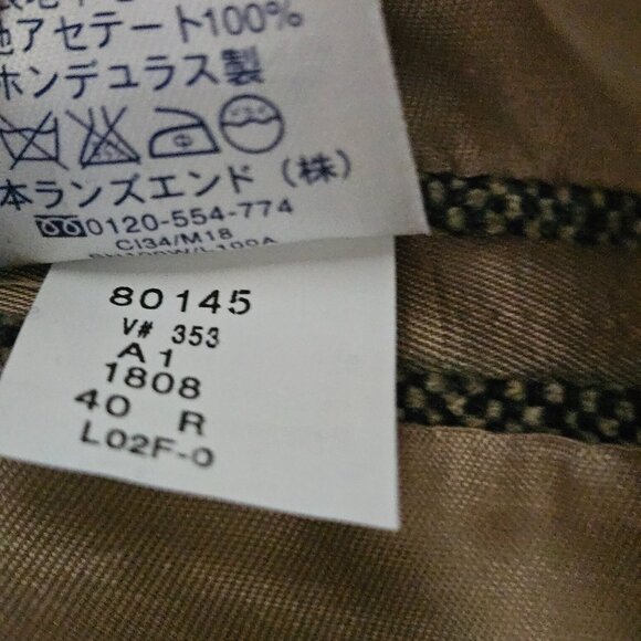 Lands'End 100% Lambswool Men's Tweet Blazer SZ 40R Black/Beige Sport Coat Preppy - Picture 5 of 15